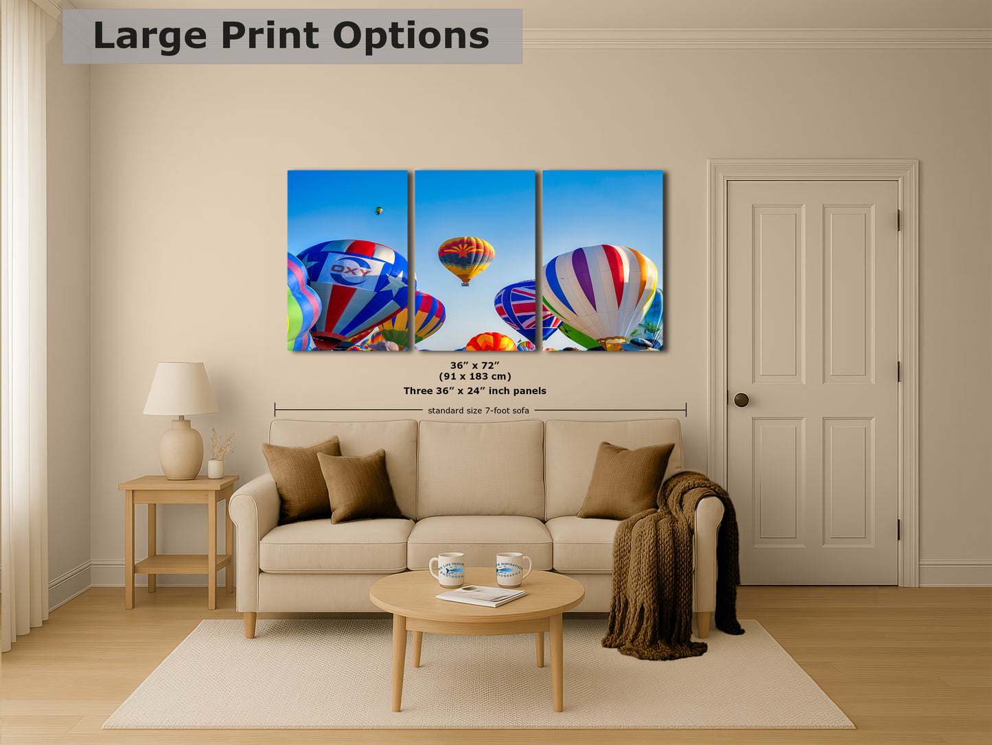 Hot Air Balloon Festival Mass Ascension Arizona Flag, Albuquerque New Mexico Balloon Fiesta Wall Art | Office, Cubicle & House Decor
