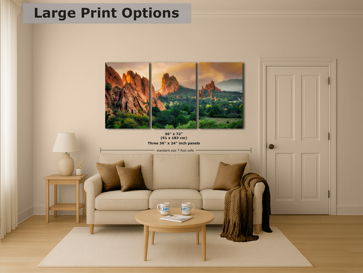 Garden of the Gods Colorado Mountain Picture Nature Photo, Rocky Mountain Relaxation Artwork for Meditation, Office, & House Decor