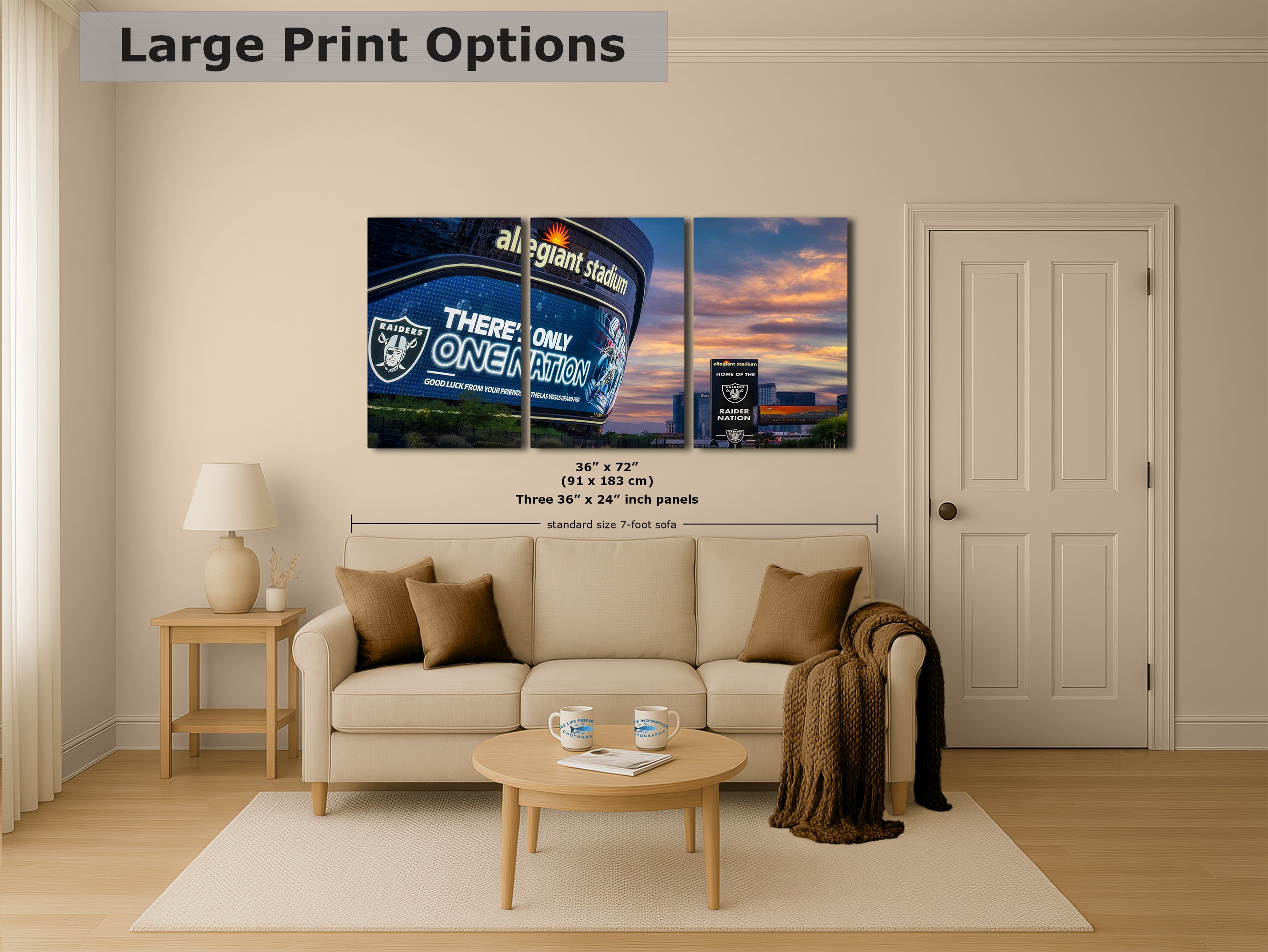 Las Vegas Raiders Football Gift Decor, Allegiant Stadium Photograph Poster, NFL Man Cave, Dorm Room & Office Wall Art