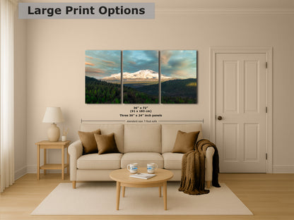 Mount Shasta Mountain Picture Nature Photo, California Mountain Relaxation Artwork for Meditation, Office, Apartment and House Decor