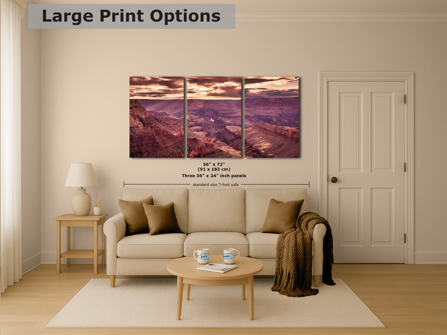 Grand Canyon National Park, Arizona Desert Picture Sunset Nature Photo, Bohemian Style Relaxation Artwork for Meditation, Apartment, Office & House Decor