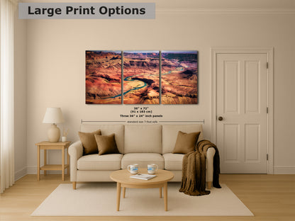 Grand Canyon National Park, Aerial Arizona Desert Picture Nature Photo, Bohemian Style Relaxation Artwork for Meditation, Apartment, Office & House Decor