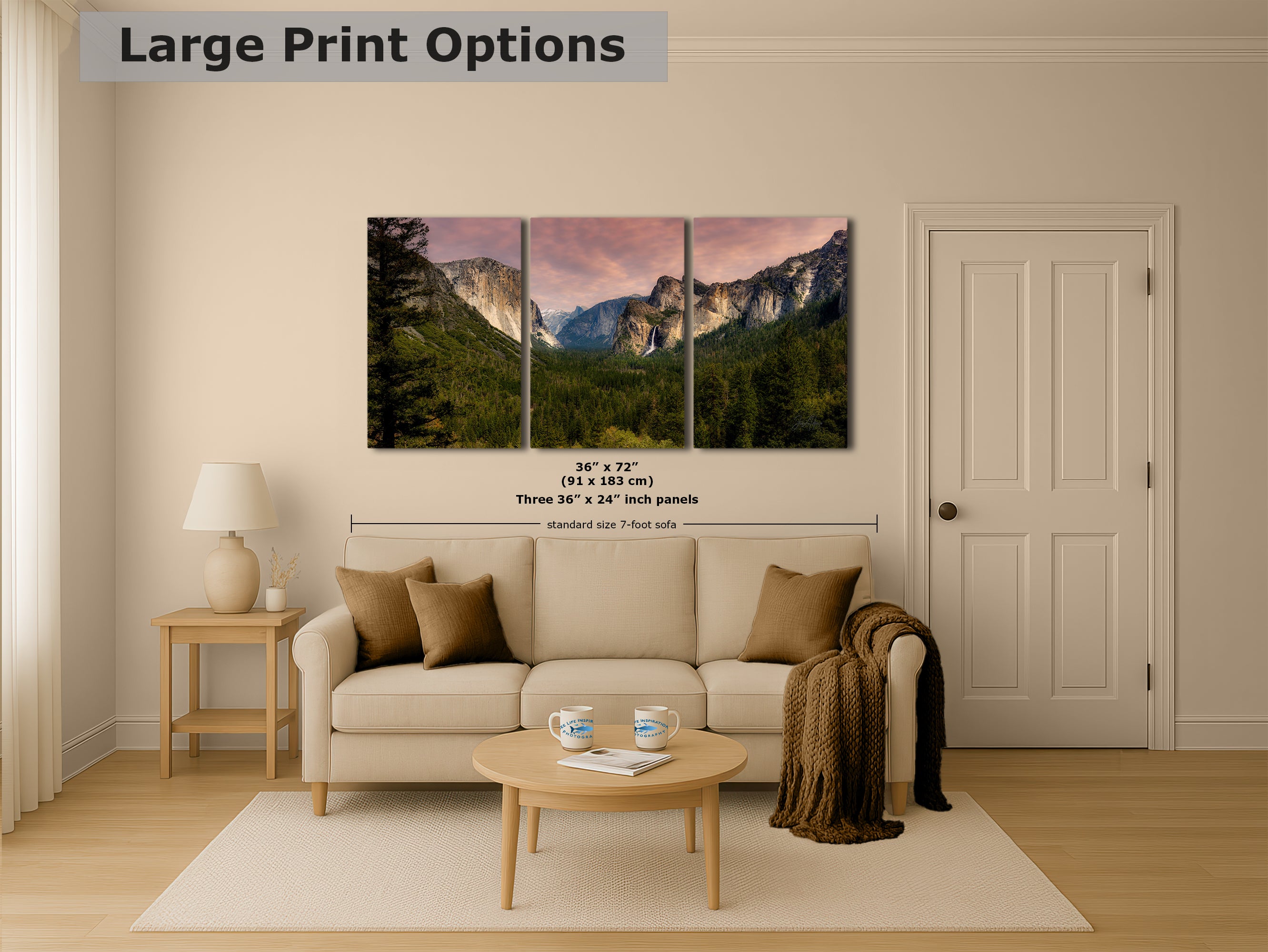 Yosemite National Park Mountain Picture Nature Photo Bohemian Relaxation Artwork for Meditation