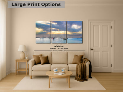 Sailboat Sunrise Morro Bay California Coastline Ocean Picture Nature Photo, Beach Picture Relaxation Artwork, Dorm Room, Office & House Decor