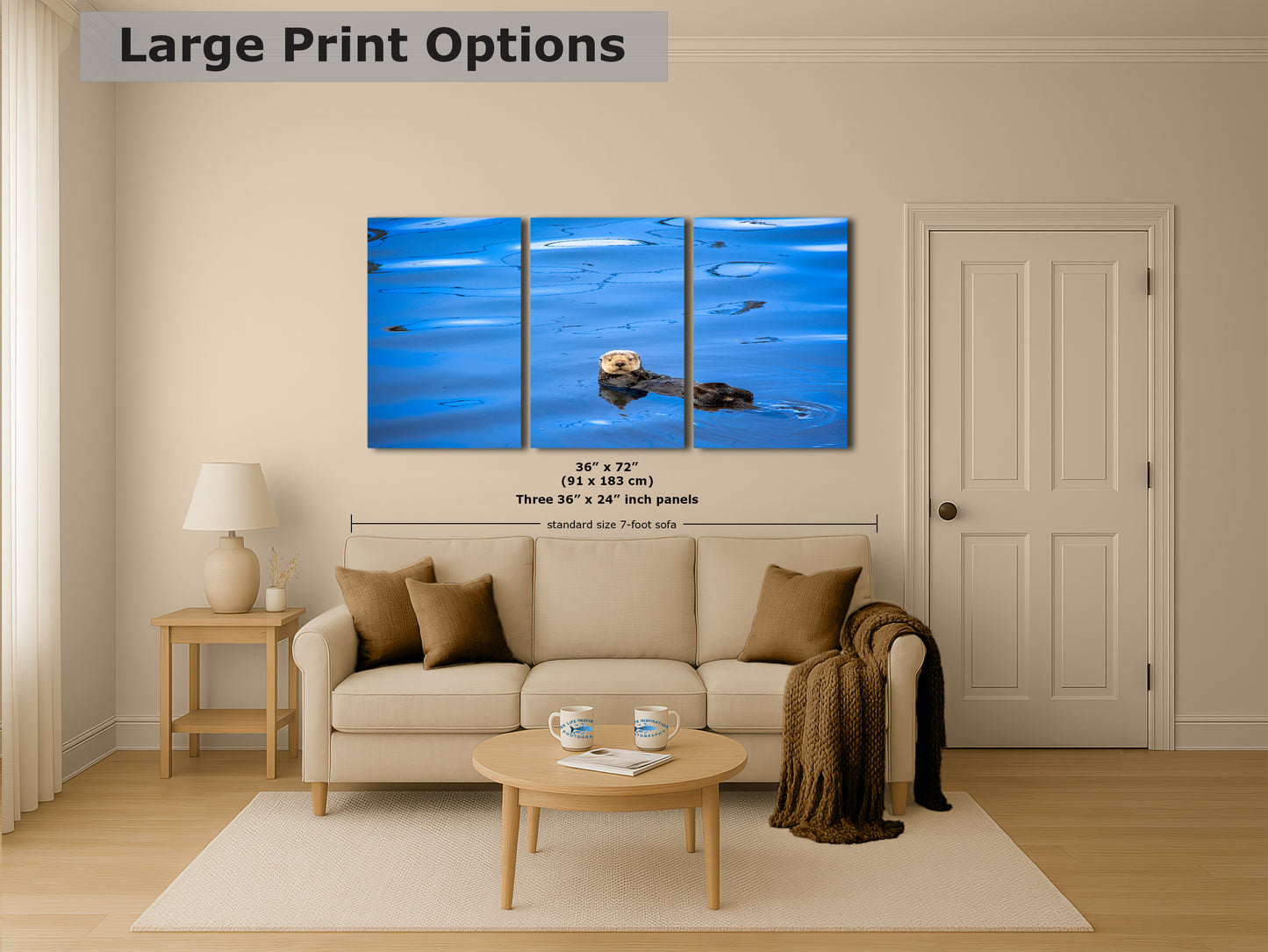 Sea Otter Picture Marine Mammal Wildlife Photography, Ocean Wall Art, Dorm Room Decor, Relaxation Artwork, Cubicle Desk Decor