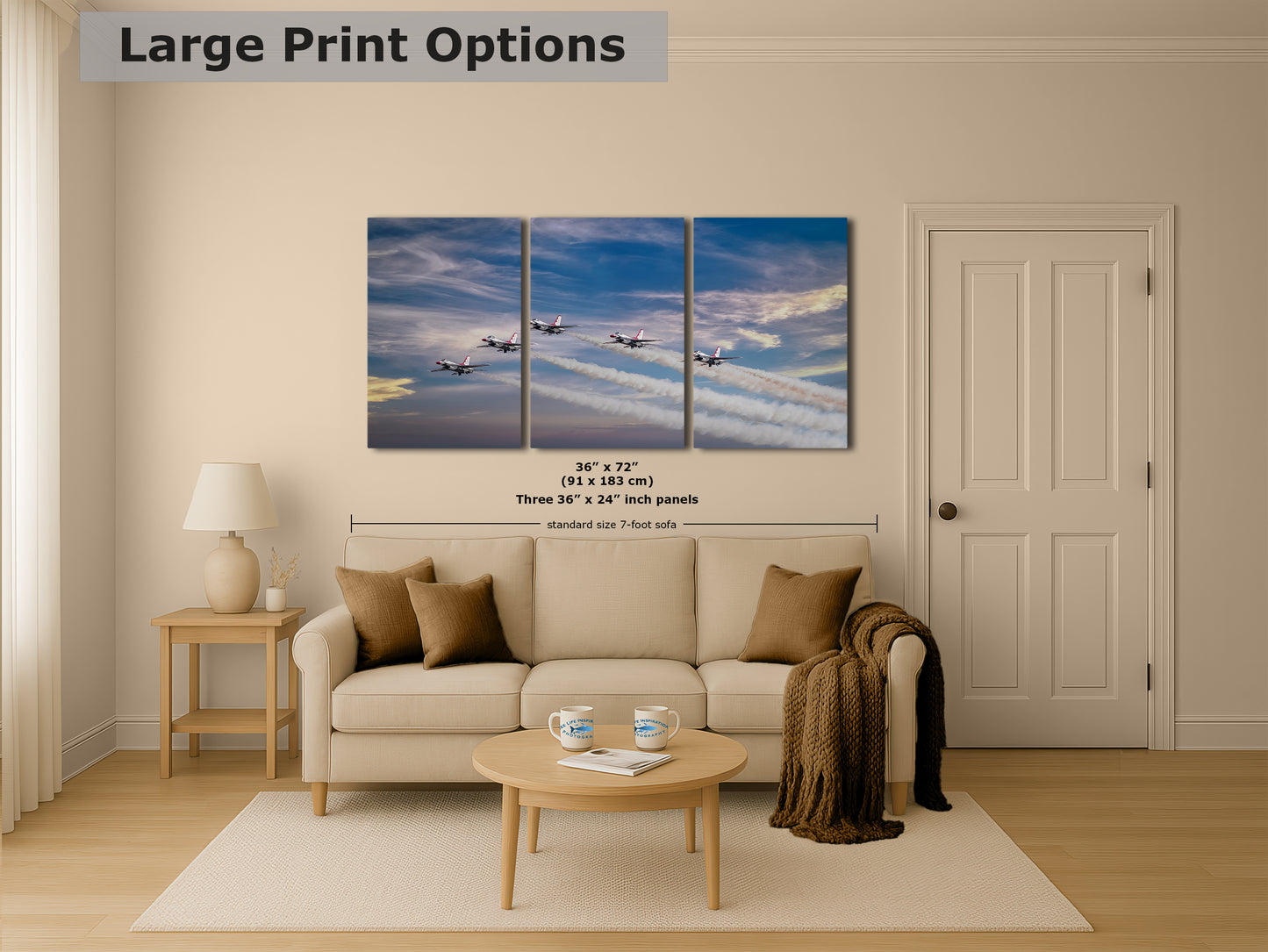 US Airforce Thunderbirds F-16 Fighting Falcon Aviation Artwork | Man Cave Decor & Garage Art | Military Jet Fighter Poster