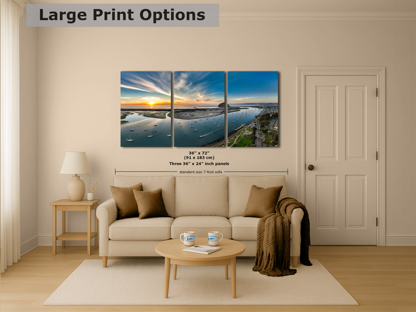 Coastal Wall Art Aerial Morro Bay Ocean Picture California Seascape Nature Photo