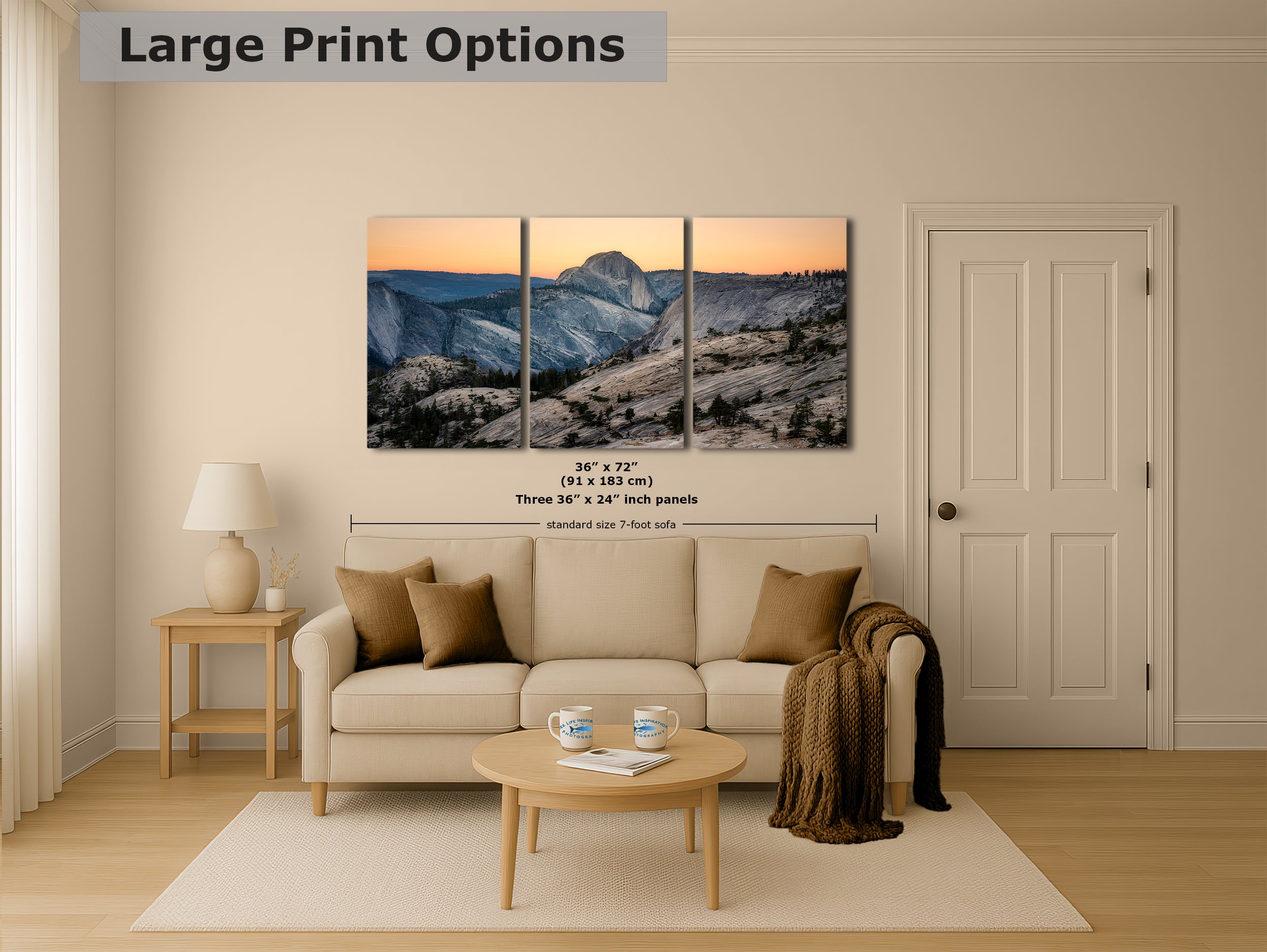 Glacier Point Yosemite National Park Mountain Picture, Half Dome Nature Photo Canvas Relaxation Artwork