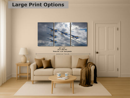 Blue Angels Artwork, FA-18 Super Hornet Military Aircraft Aviation Wall Decor