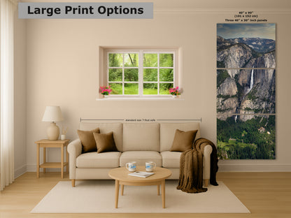 Yosemite Falls Glacier Point National Park Nature Photo Relaxation Artwork for Meditation, Office, Dorm, Apartment, and House Decor