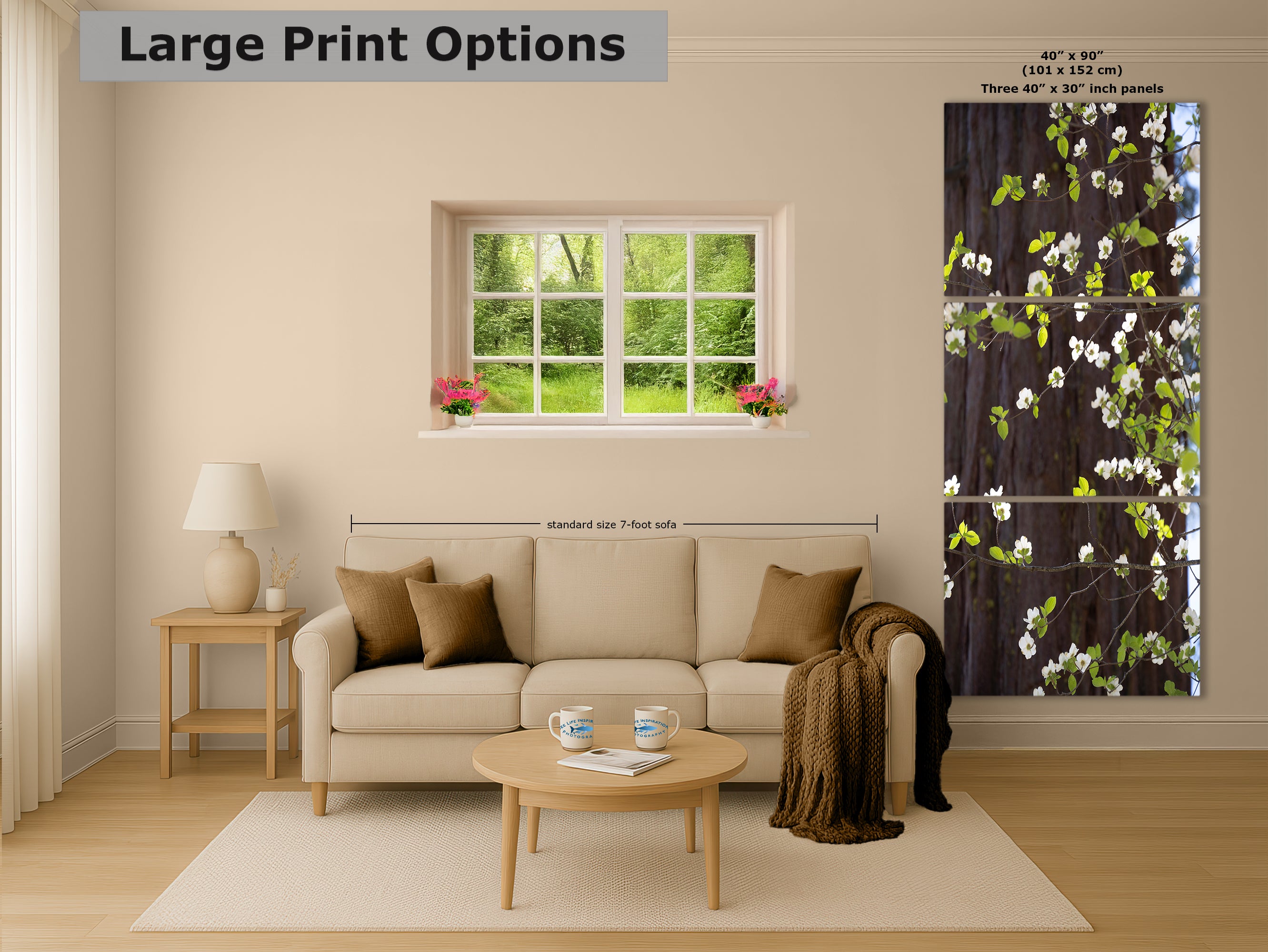 Pacific Dogwood Forest Picture Nature Photo | Yosemite Nature Canvas Print, Forest Bathing for Meditation, Relaxation, Dorm Room Decor