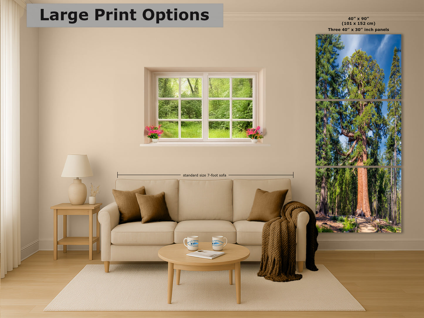 Giant Sequoia Tree Forest Picture Nature Photo, Yosemite Redwood Trees, Forest Bathing for Nature Lovers, House and Office