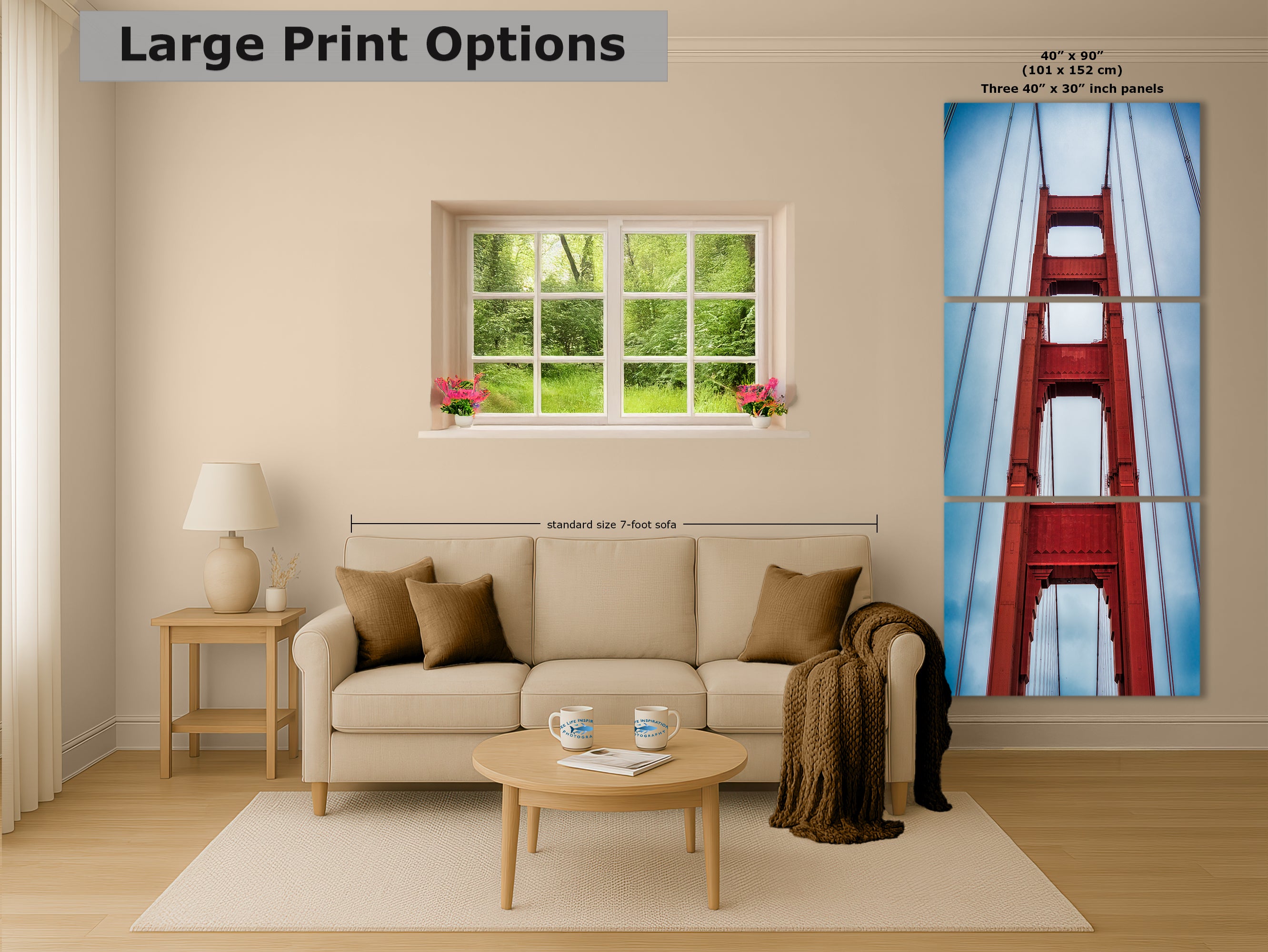 San Francisco Golden Gate Bridge Picture | Towering Canvas Wall Art | California Coastline Photography | Office, Dorm, or Home Decor