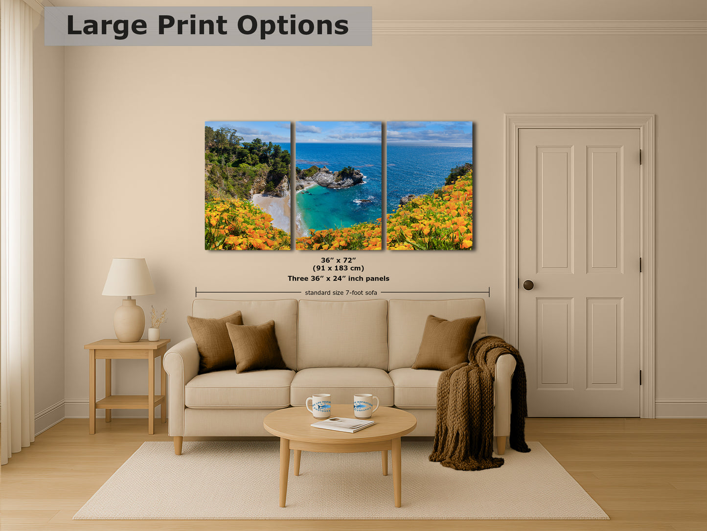 McWay Falls Wall Art Ocean Picture, Big Sur California Coastline Nature Photo