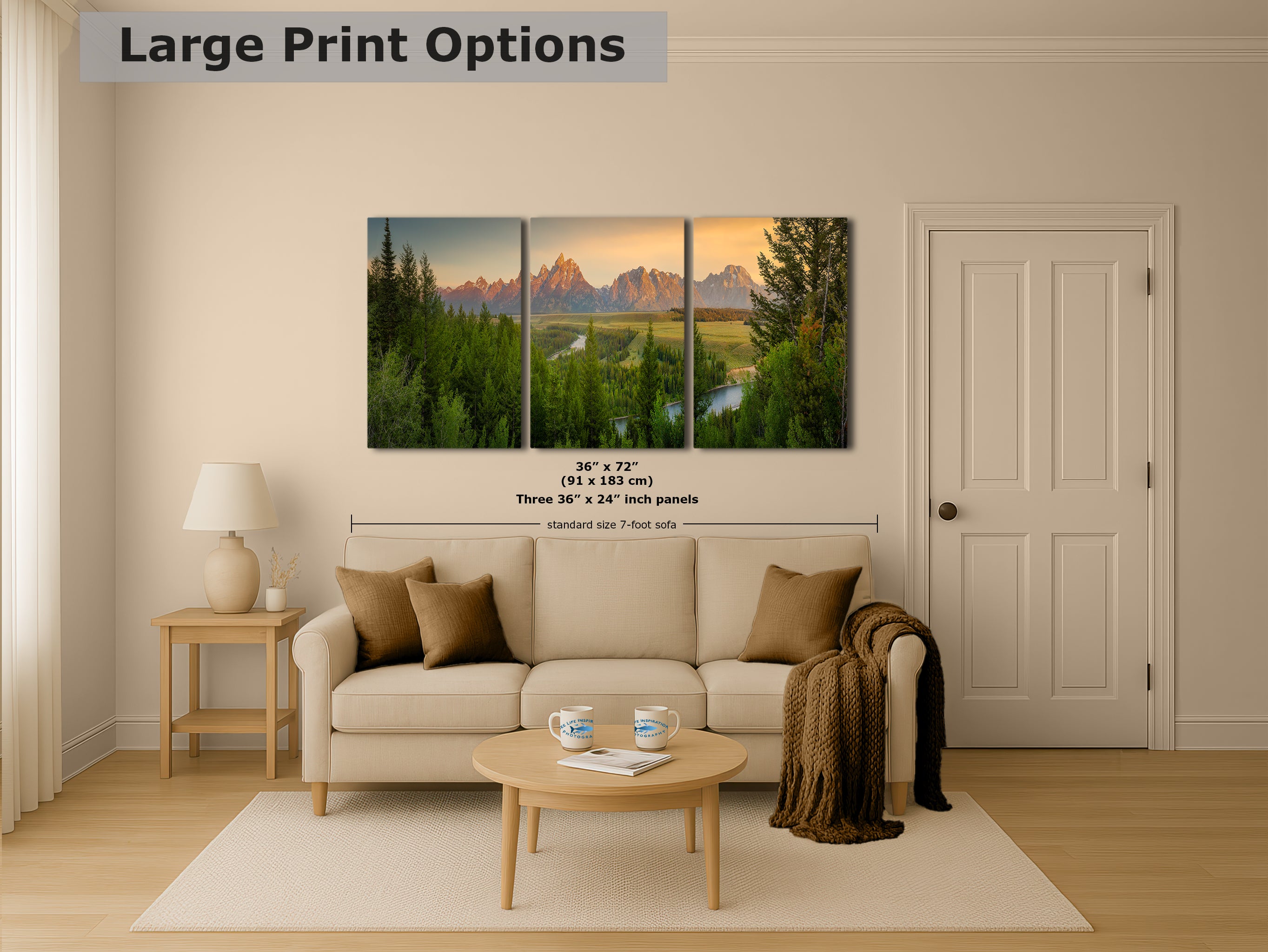 Grand Teton National Park Wyoming Mountain Picture Panorama Nature Photo, Rustic Wall Art, Jackson Hole Scenery, Bohemian Decor