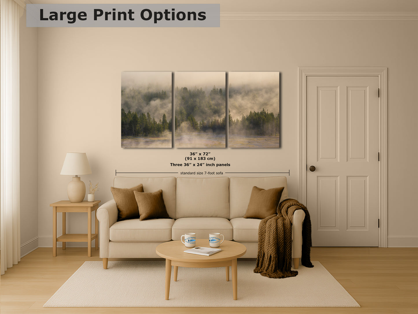 Foggy Forest Picture Forest Bathing Nature Photo, Yellowstone Misty Trees Wall Art, Cabin Decor, Canvas, Paper, Metal Prints