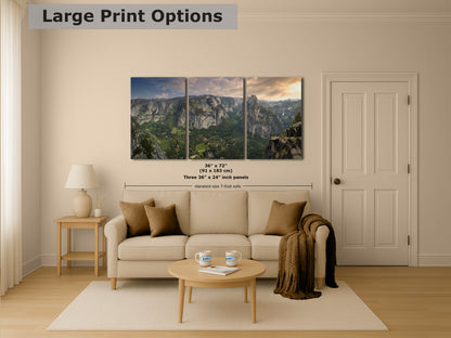 Glacier Point Yosemite National Park Nature Photo Relaxation Artwork, Sierra Nevada Scenic Picture for Meditation, Office, and House Decor