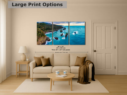 Aerial Oregon Coast Ocean Picture Panorama, Pacific Northwest Nature Photo