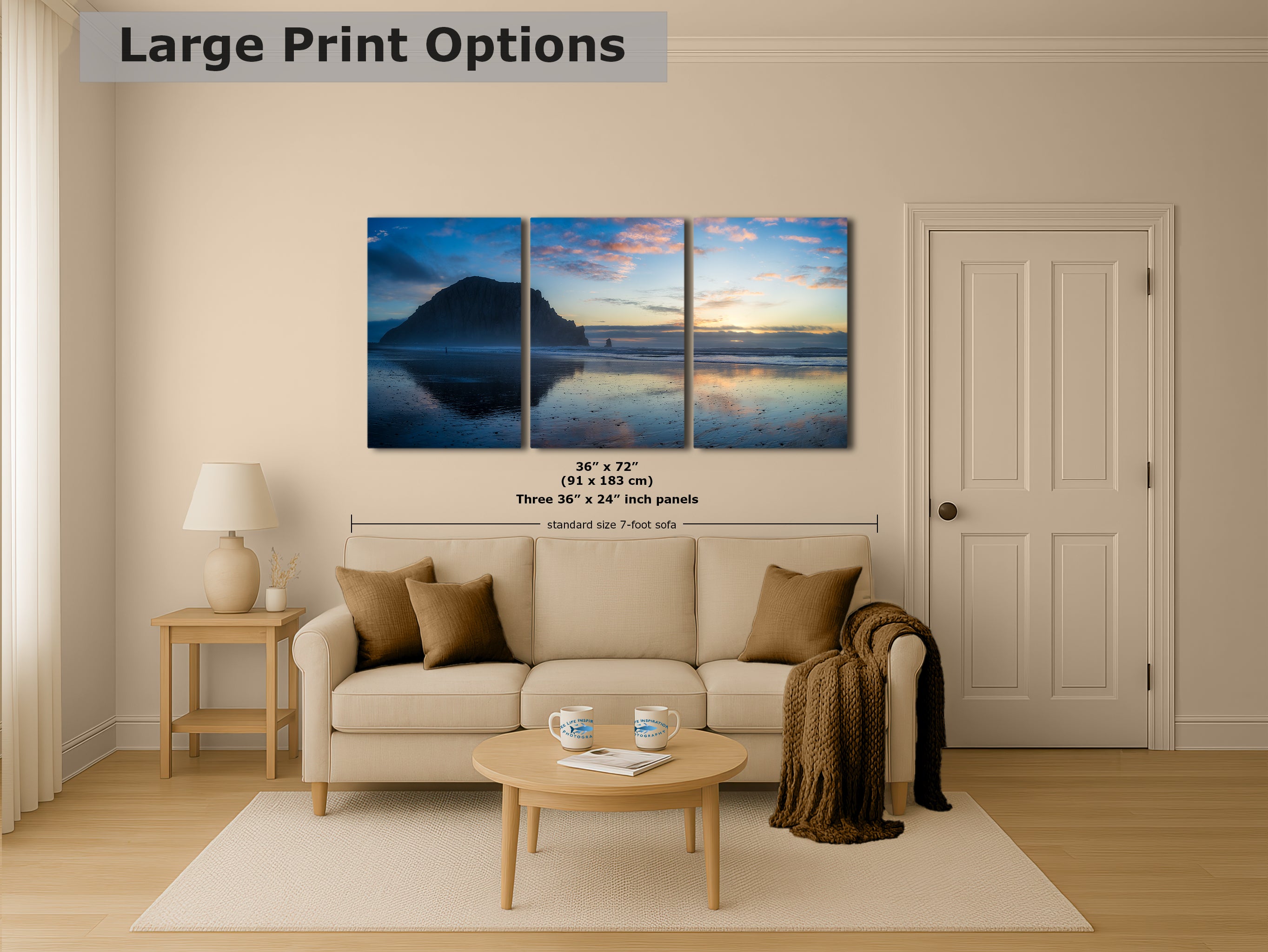 Morro Bay California Coastline Ocean Picture Nature Photo, Morro Rock Reflection, Coastal Relaxation Artwork, Dorm Room, Office & House Decor