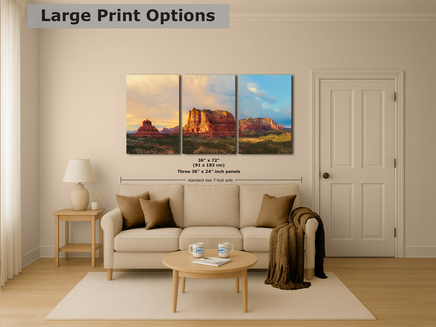 Courthouse Butte & Bell Rock Sedona Arizona Desert Picture, Southwestern Wall Art, Red Rock Scenic Nature Photo, House Decor Gift