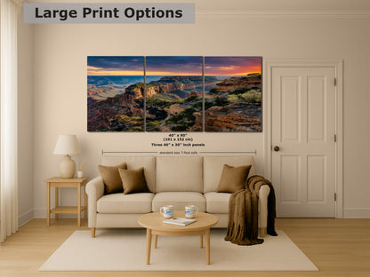 Grand Canyon National Park, North Rim Cape Royal, Arizona Desert Picture Nature Photo, Bohemian Style Relaxation Artwork for Meditation, Apartment, Office & House Decor