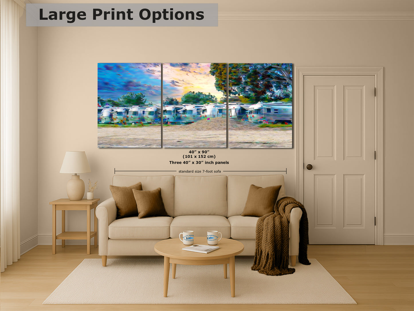 Airstream Trailer Beach Art Camping Decoration