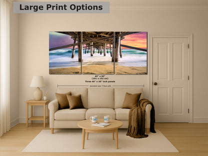 Southern California Coastline Ocean Picture Nature Photo, Relaxation Artwork, Newport Beach Pier Wall Art, Coastal Decor for Meditation