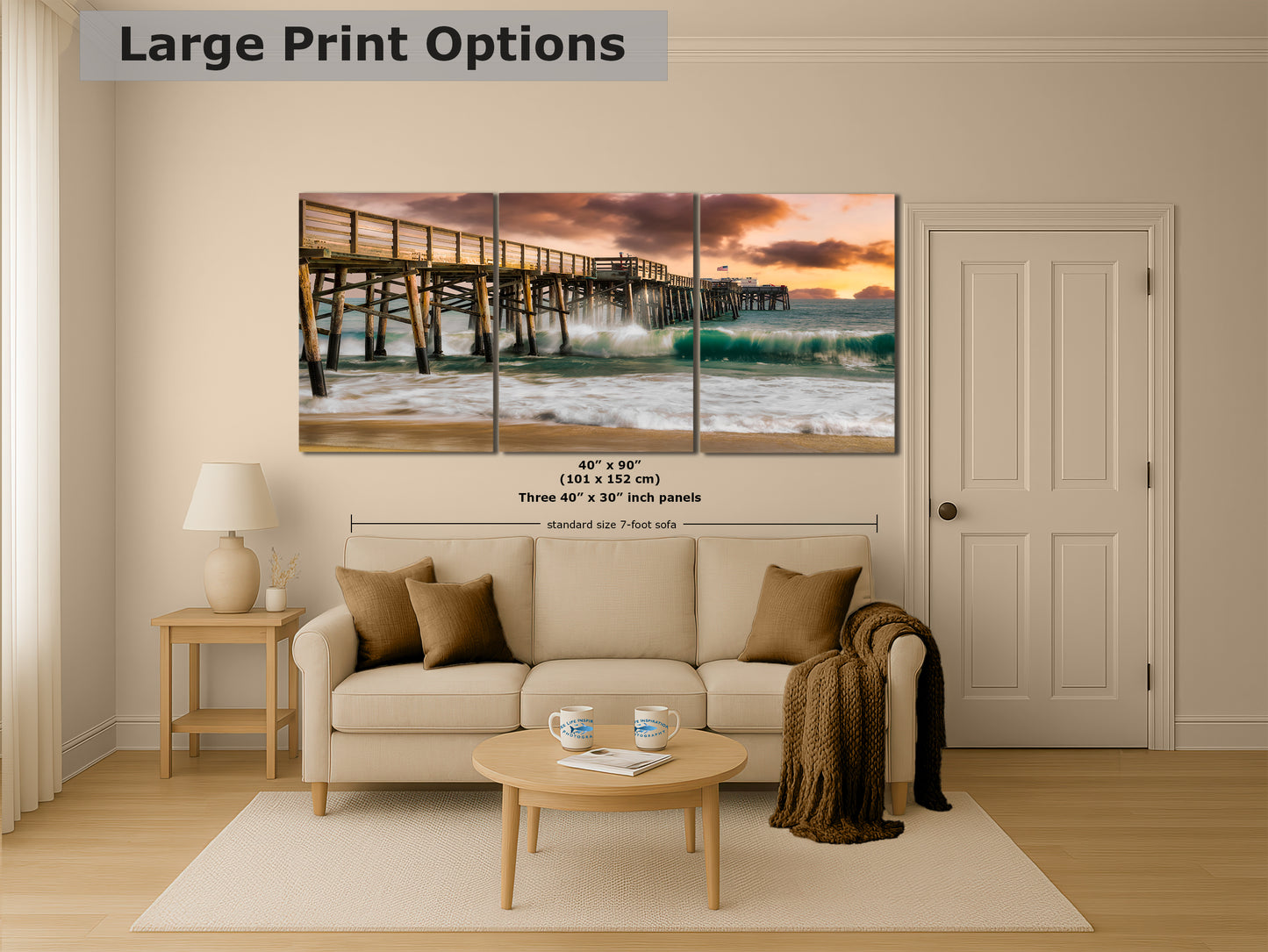 Southern California Coastline Ocean Picture Nature Photo, Relaxation Artwork, Newport Beach Pier Wall Art, Coastal Sunset Decor