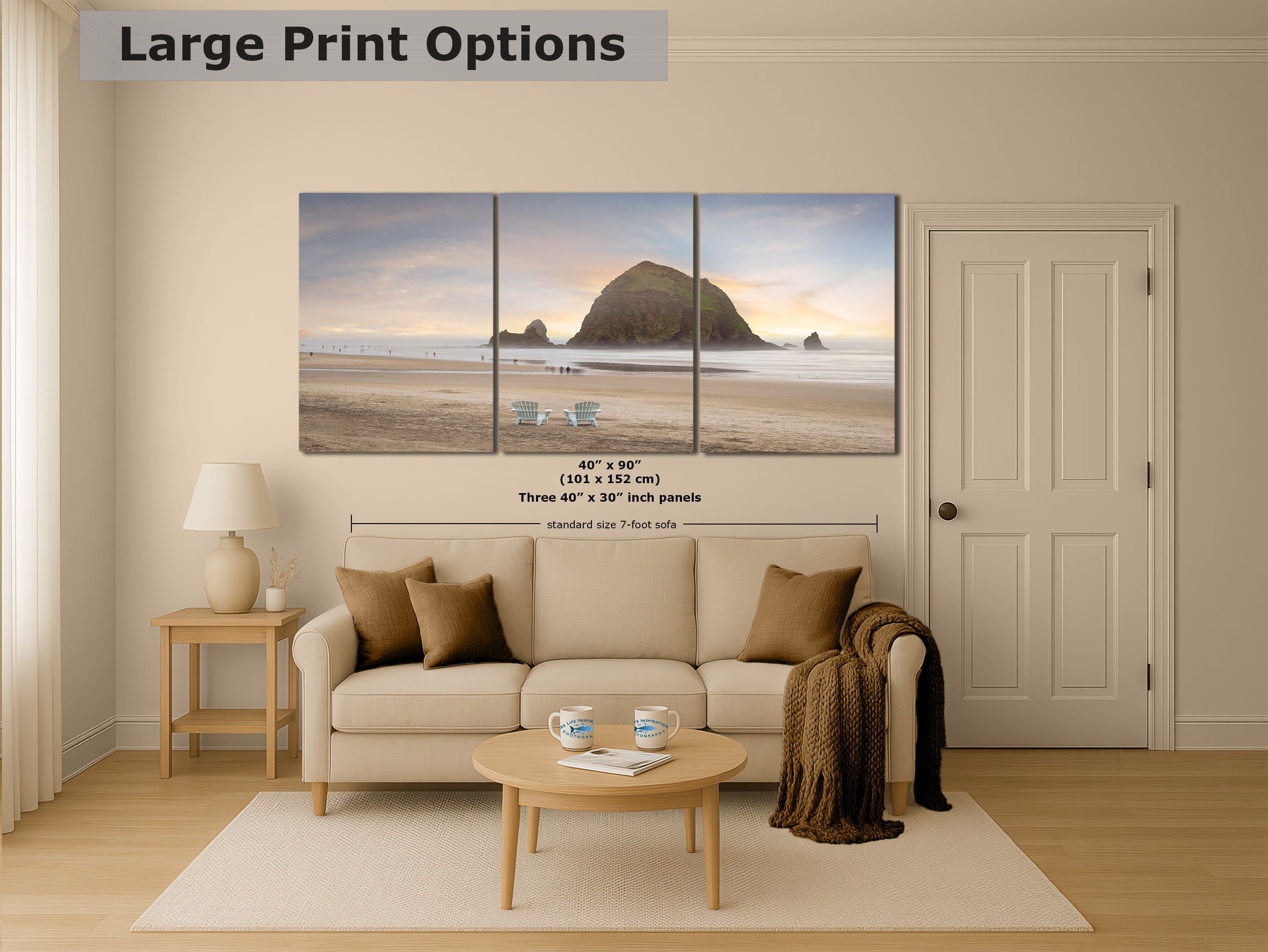 Cannon Beach Oregon Coast Ocean Picture Nature Photo, Haystack Rocks, Coastal Beach House Decor for Ocean Lovers