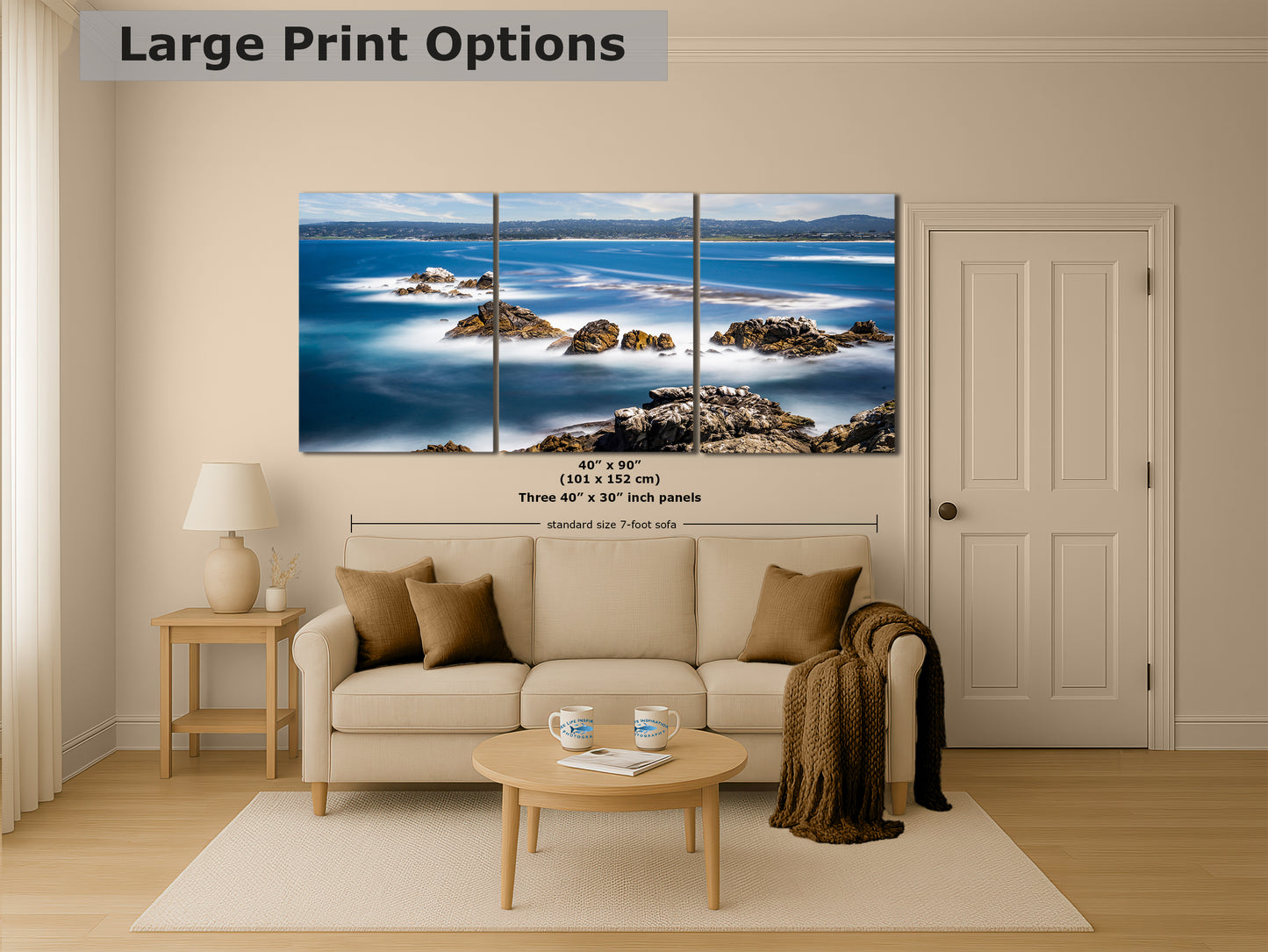 Point Lobos Shoreline, Carmel California Coastline Ocean Picture, Relaxation Artwork Nature Photo for Meditation, Office, Dorm, House Decor