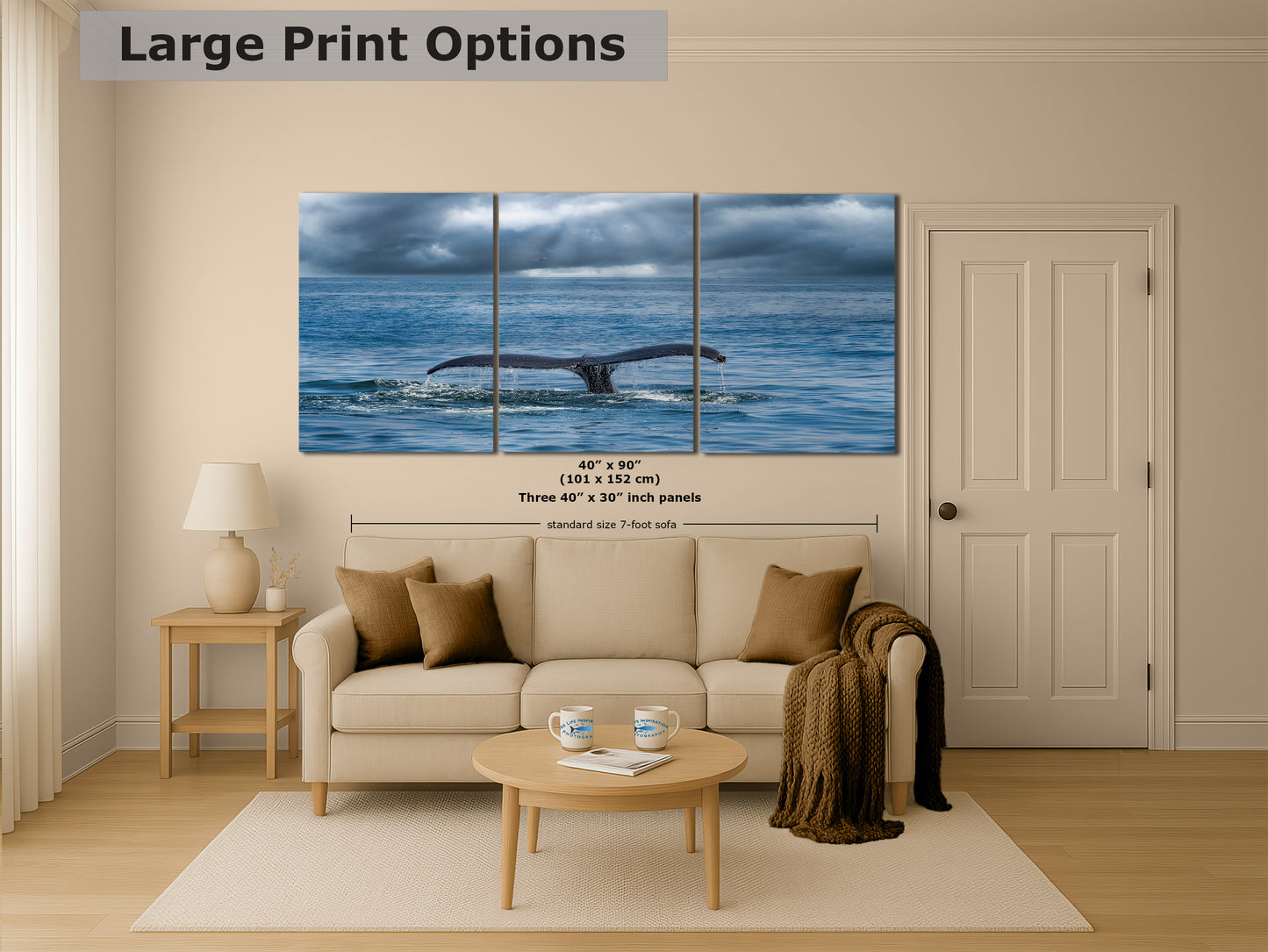 Humpback Whale Marine Mammal Wildlife Photography | Monterey Bay Ocean Scene Art Print for Nature Lovers and Marine Conservation Decor