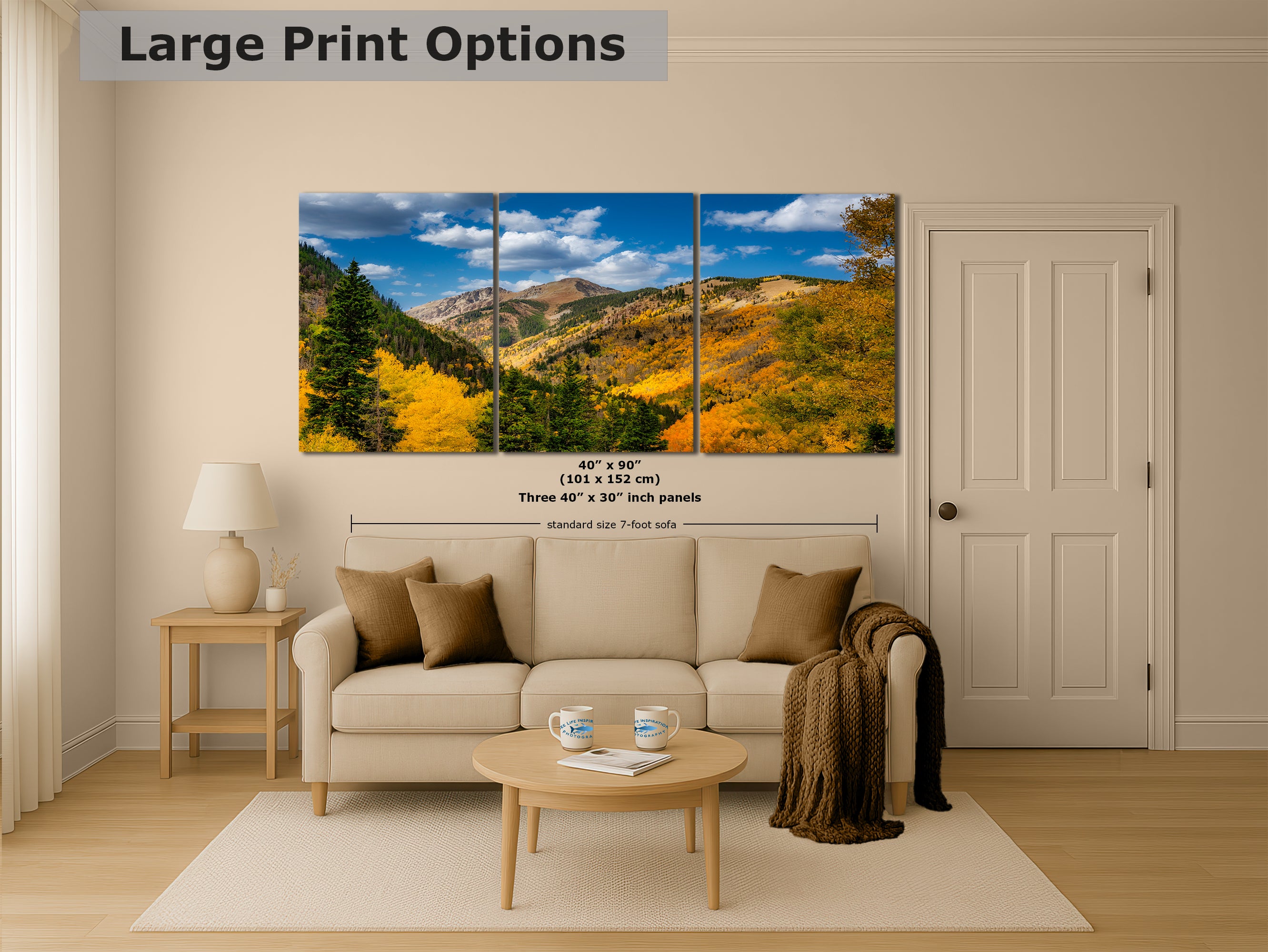Colorado San Juan Mountains Picture, Fall Colors Nature Photo of Aspen Trees  for Relaxation Meditation and Home Decor
