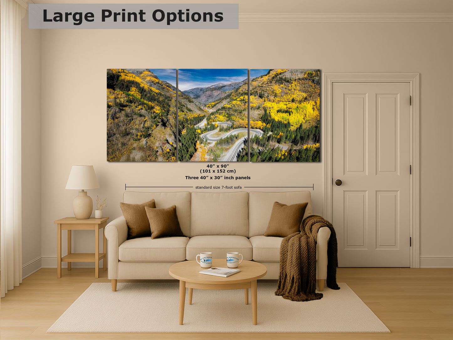 Colorado San Juan Mountain Picture, Million Dollar Highway Fall Colors Aspen Trees Forest Picture, Nature Photo for Relaxation Artwork, Meditation and House Decor