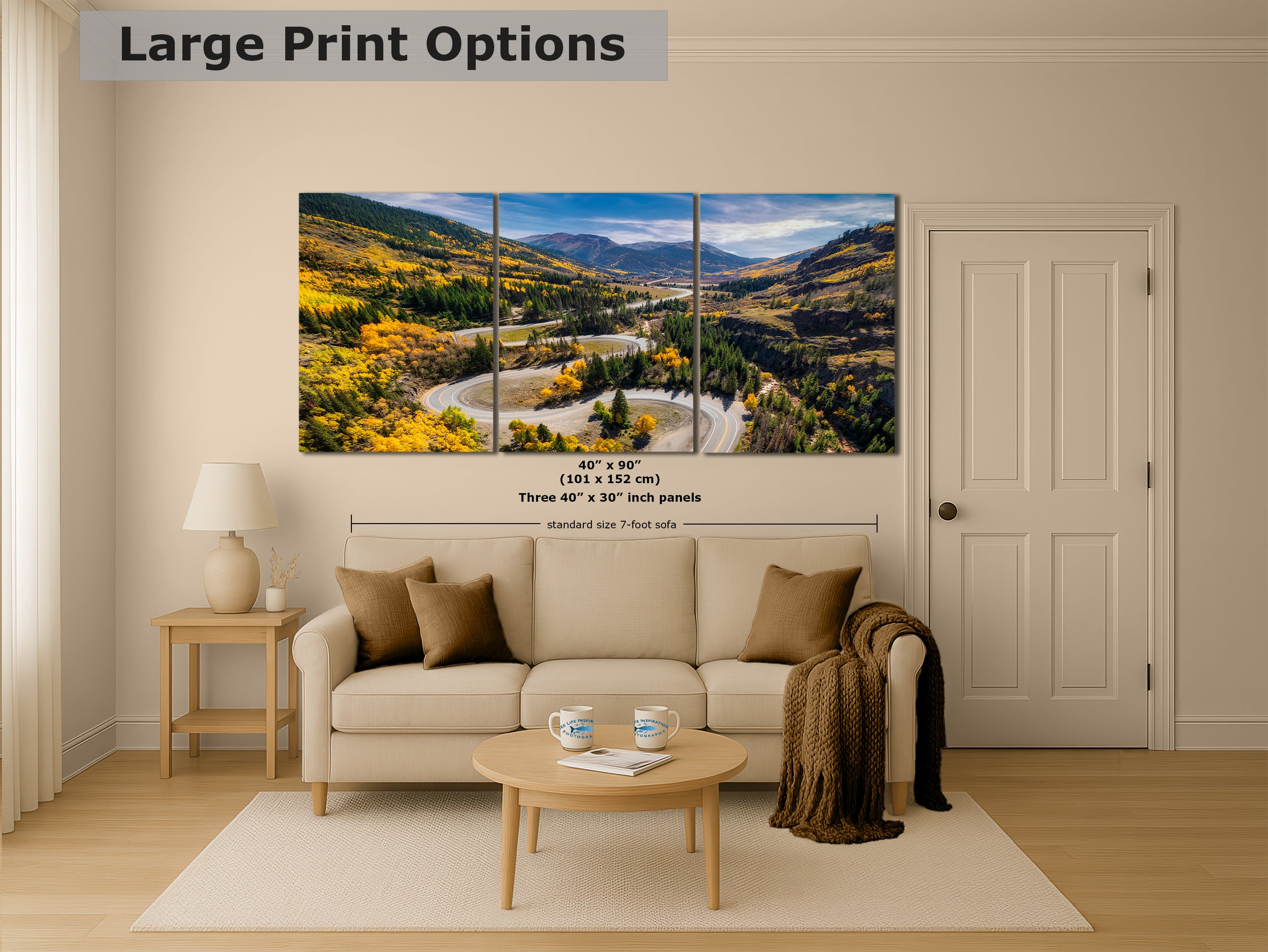 Colorado San Juan Mountain Picture, Fall Colors Aspen Trees Forest, Million Dollar Highway Nature Photo for Relaxation Artwork, Meditation and House Decor