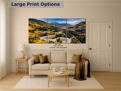 Colorado San Juan Mountain Picture, Fall Colors Aspen Trees Forest, Million Dollar Highway Nature Photo for Relaxation Artwork, Meditation and House Decor