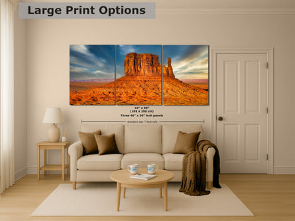 Monument Valley Arizona Desert Picture Nature Photo, Bohemian Style Relaxation Artwork for Meditation, Apartment, Office & House Decor