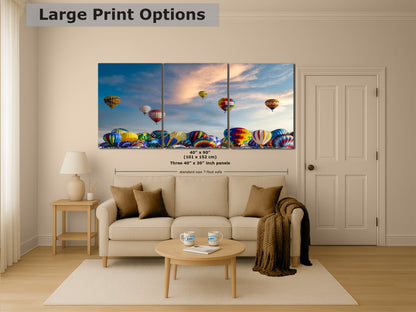 Hot Air Balloon Festival Mass Ascension Photo | Albuquerque New Mexico Balloon Fiesta Wall Art | Office, Cubicle & House Decor