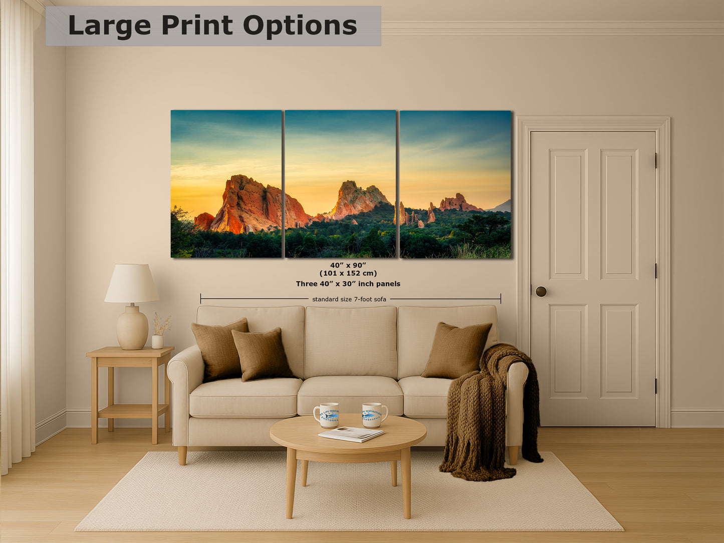 Garden of the Gods Colorado Mountain Picture, Nature Photo of Rocky Mountains for Meditation Relaxation Artwork Bohemian House Decor