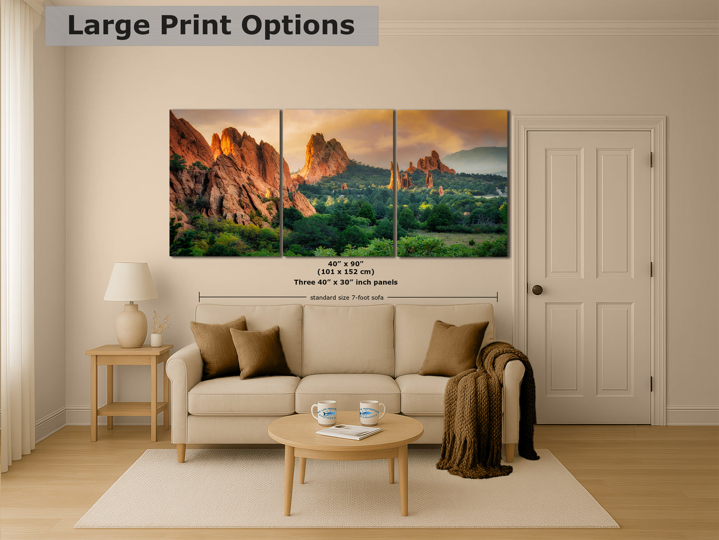 Garden of the Gods Colorado Mountain Picture Nature Photo, Rocky Mountain Relaxation Artwork for Meditation, Office, & House Decor