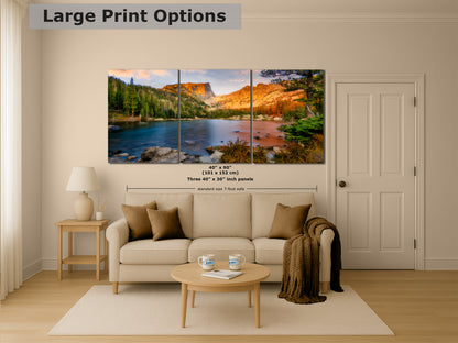 Dream Lake Rocky Mountain National Park Mountain Picture Nature Photo, Relaxation Artwork for Meditation, Office, Apartment & House Decor