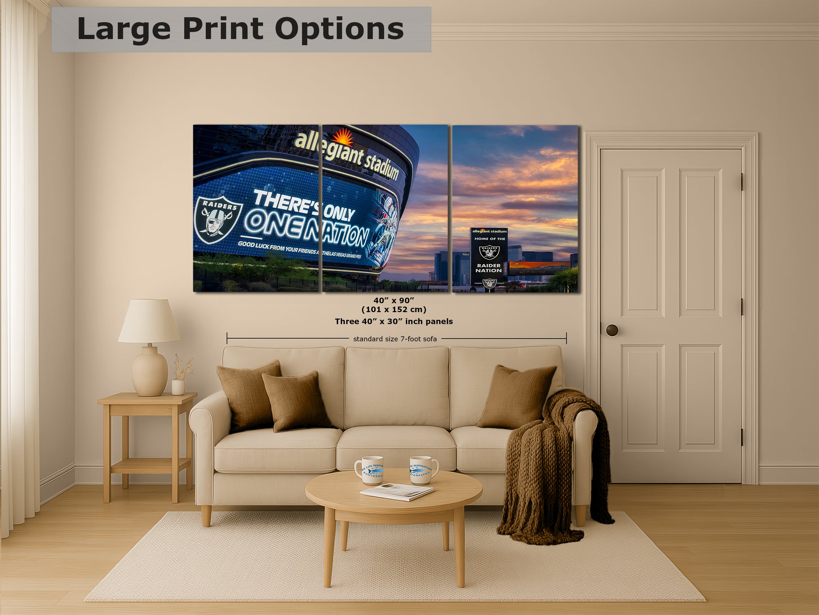 Las Vegas Raiders Football Gift Decor, Allegiant Stadium Photograph Poster, NFL Man Cave, Dorm Room & Office Wall Art