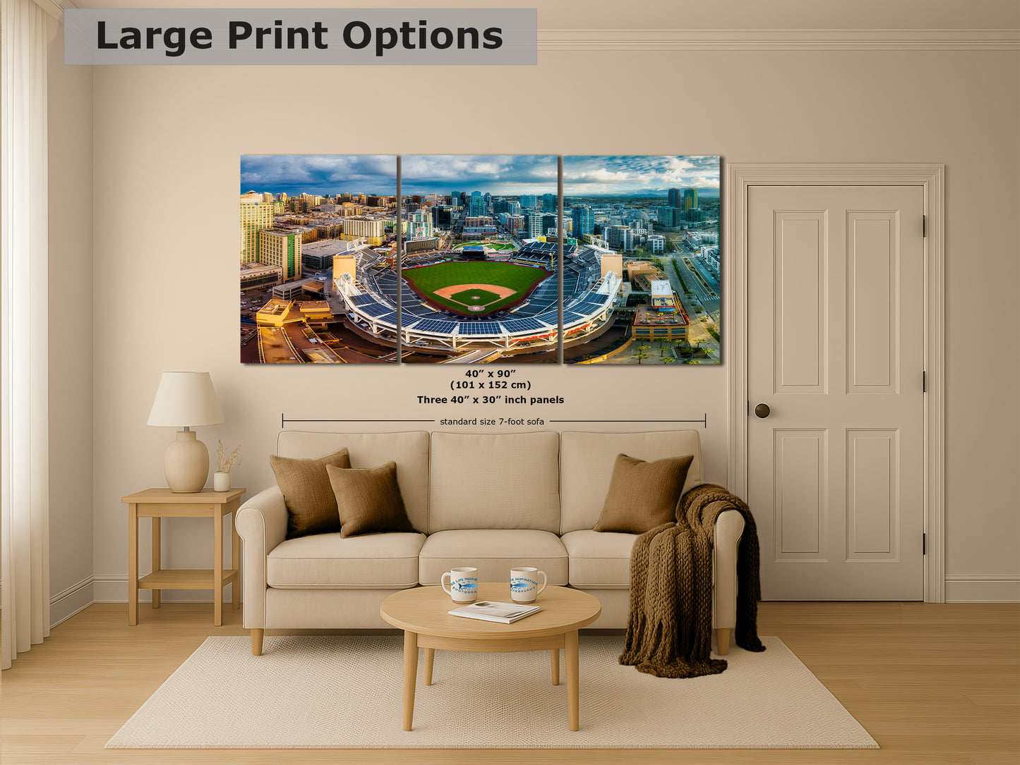 San Diego Padres Petco Park Wall Art, MLB Stadium Decor Skyline Print