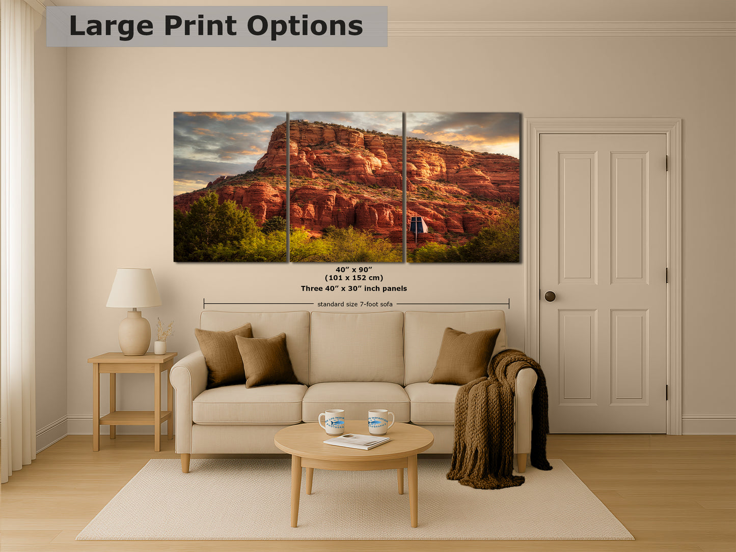 Chapel of the Holy Cross Sedona Arizona Desert Picture, Southwestern Nature Photo, Church and Canyon Photography, Canvas Print