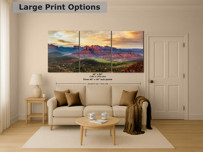 Cathedral Rock View, Sedona Arizona Desert Picture Nature Photo Relaxation Artwork for Meditation, Office, and House Decor