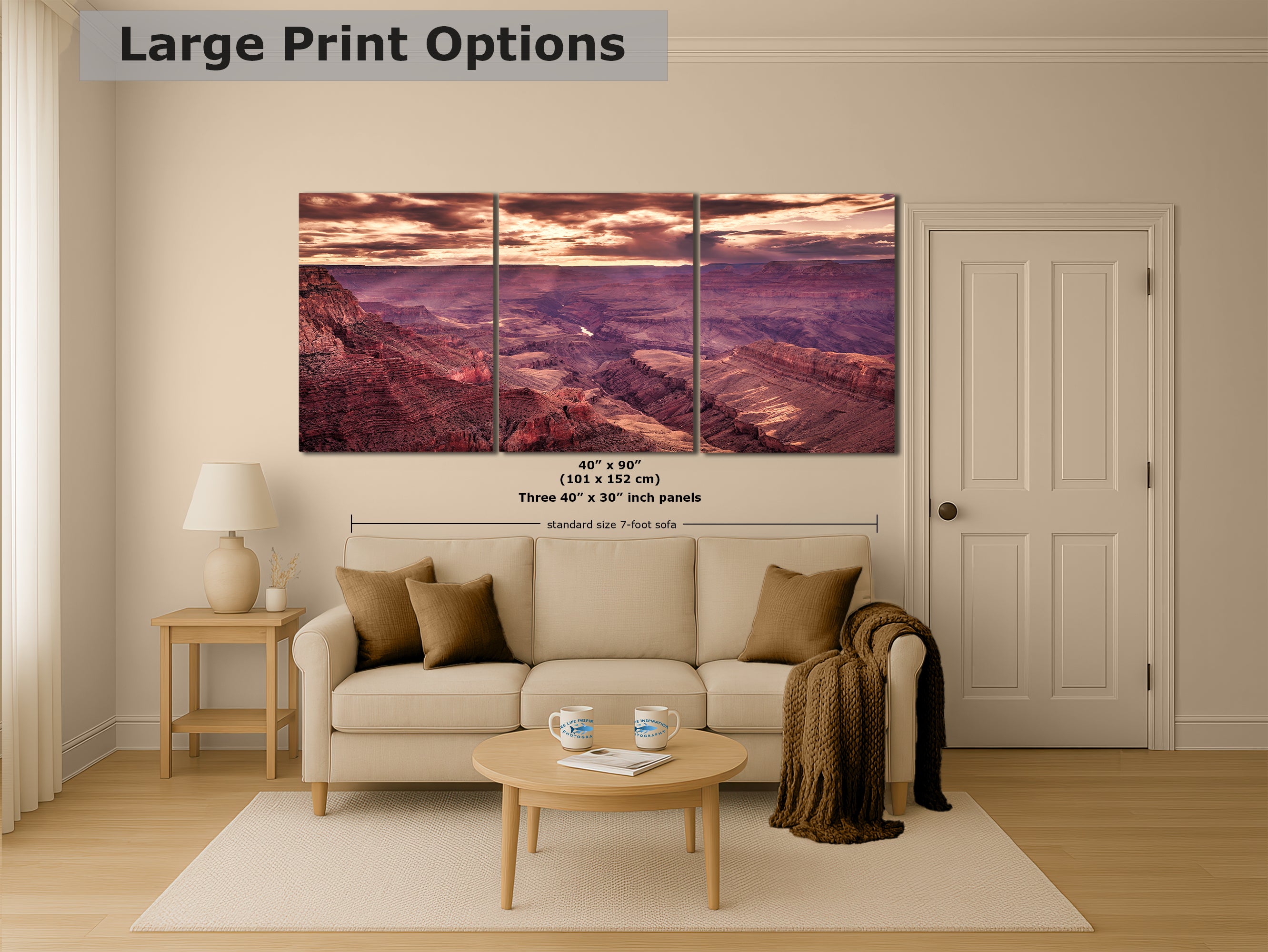 Grand Canyon National Park, Arizona Desert Picture Sunset Nature Photo, Bohemian Style Relaxation Artwork for Meditation, Apartment, Office & House Decor