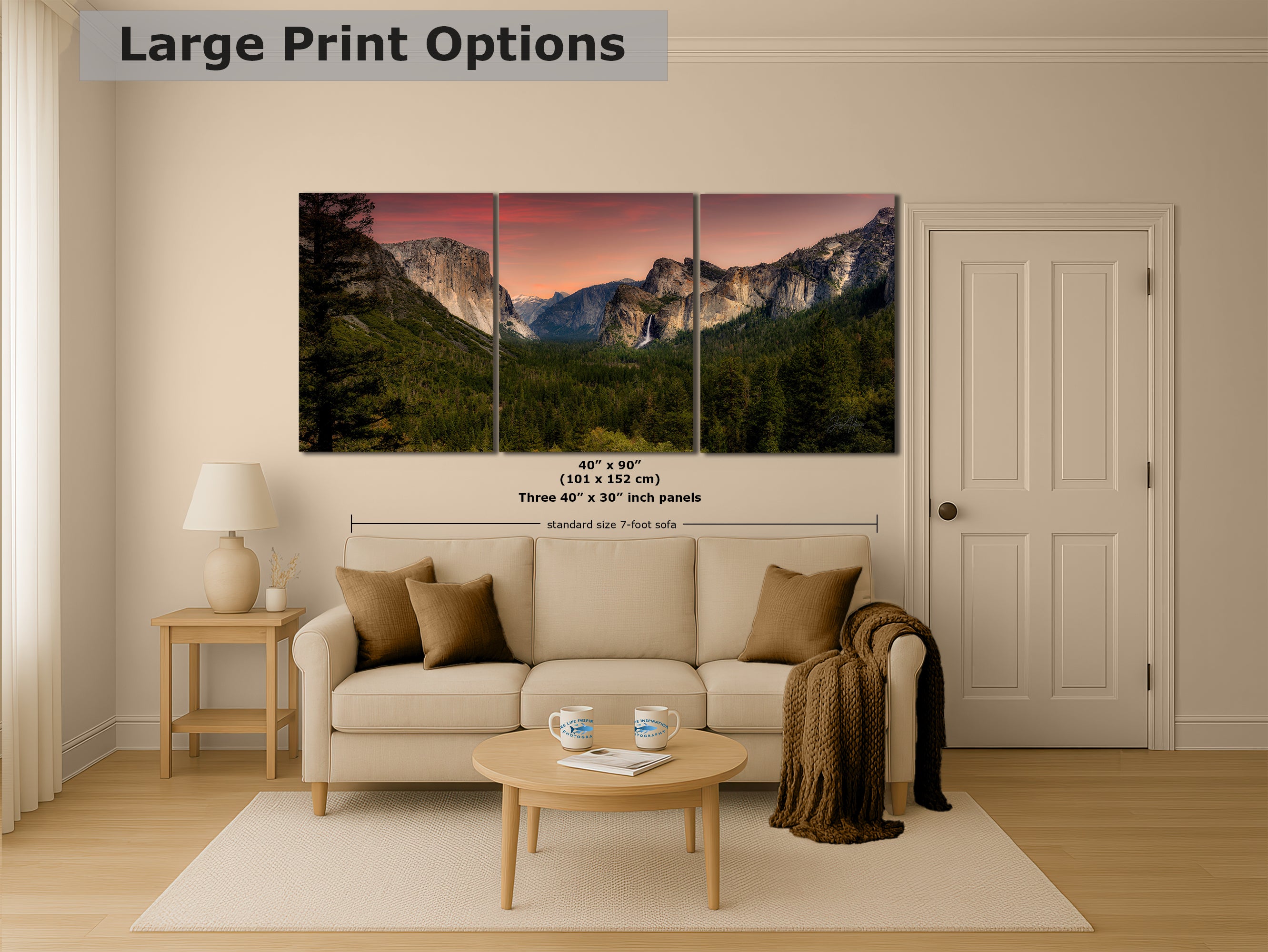 Yosemite National Park Mountain Picture Nature Photo Bohemian Relaxation Artwork for Meditation