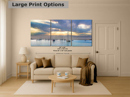 Sailboat Sunrise Morro Bay California Coastline Ocean Picture Nature Photo, Beach Picture Relaxation Artwork, Dorm Room, Office & House Decor