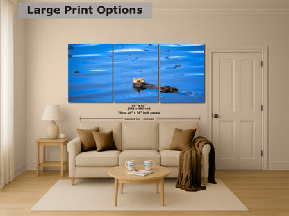 Sea Otter Picture Marine Mammal Wildlife Photography, Ocean Wall Art, Dorm Room Decor, Relaxation Artwork, Cubicle Desk Decor