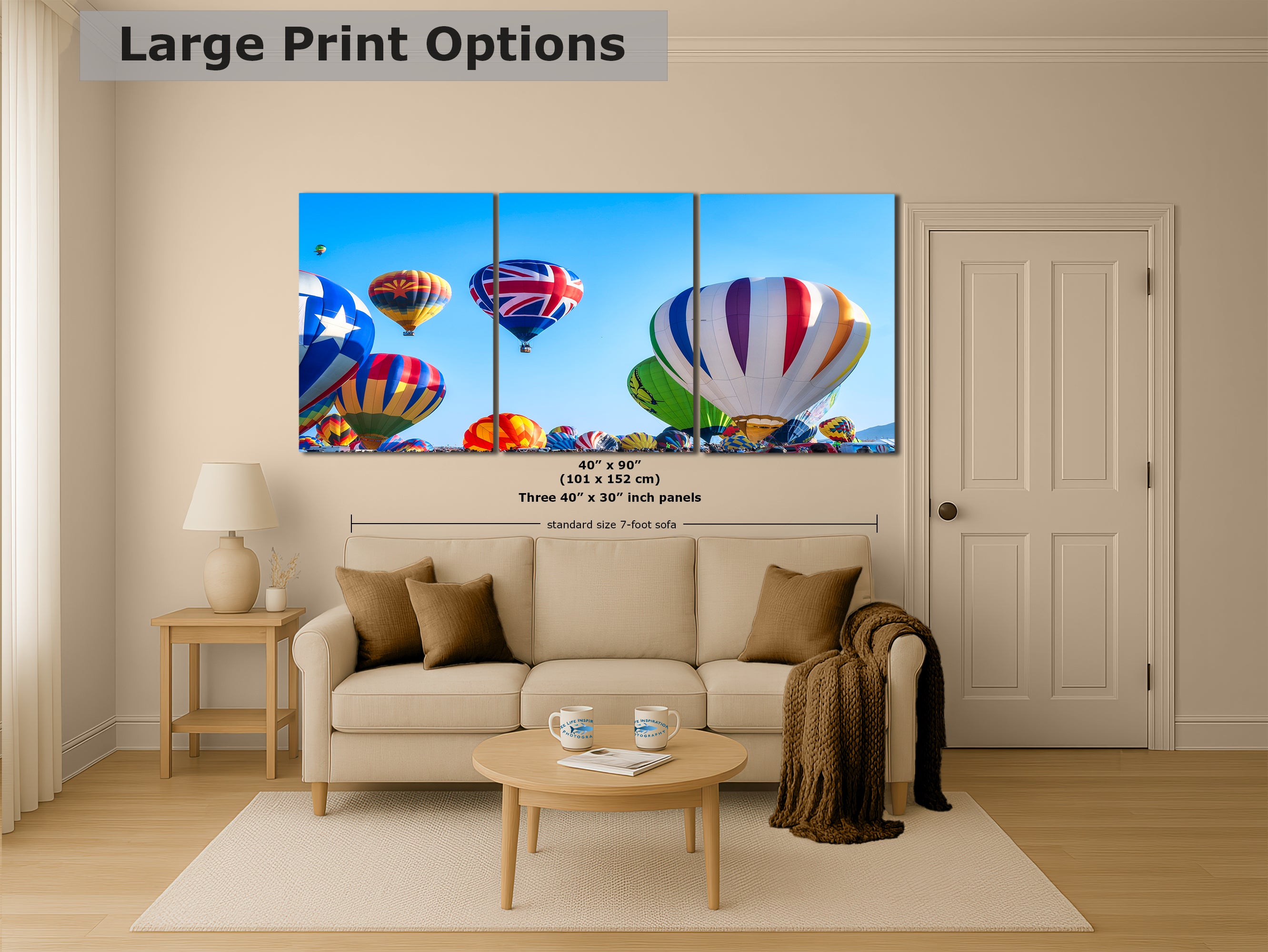 Union Jack Hot Air Balloon Festival Mass Ascension, Albuquerque New Mexico Balloon Fiesta Wall Art, Office, Cubicle & House Decor