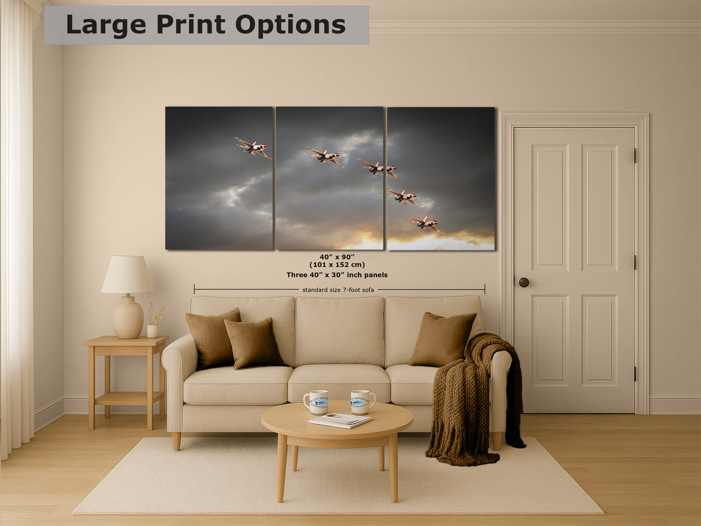 US Airforce Thunderbirds F-16 Fighting Falcon Aviation Artwork | Military Aviation Decor for Home & Office Display